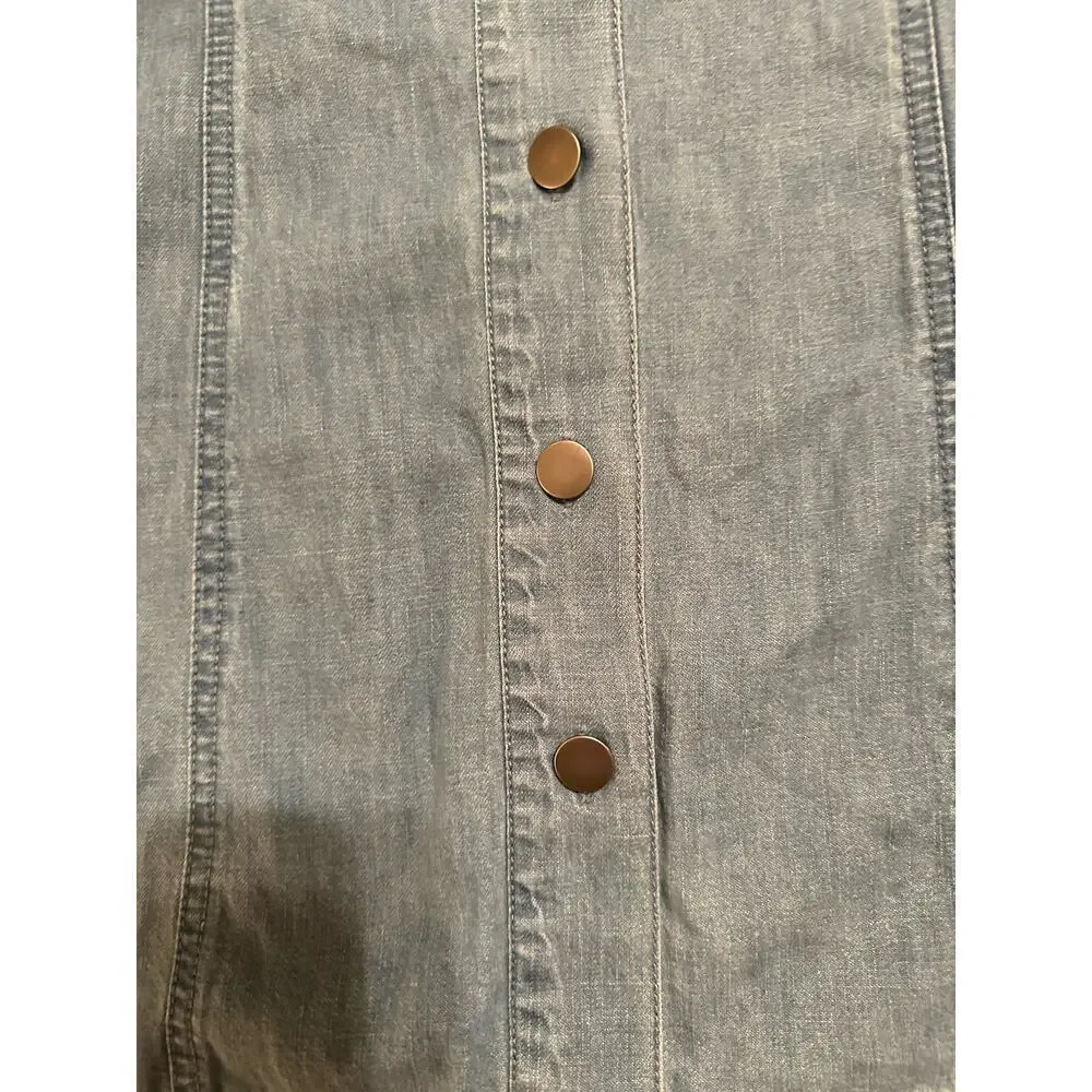 Free People Movement Women’s Sami Button Front Chambray Halter Mini Dress Size L - Picture 9 of 10